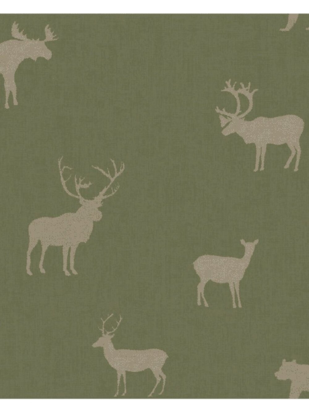 York Urban Wilderness Rustic Green (Moose, Bear, Elk,Deer) Wallpaper-Double roll